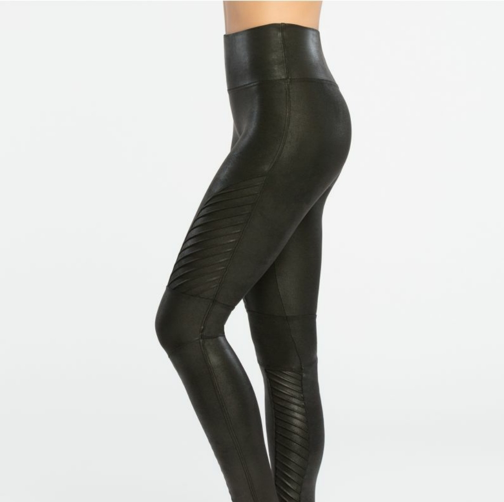 Spanx faux leather moto leggings